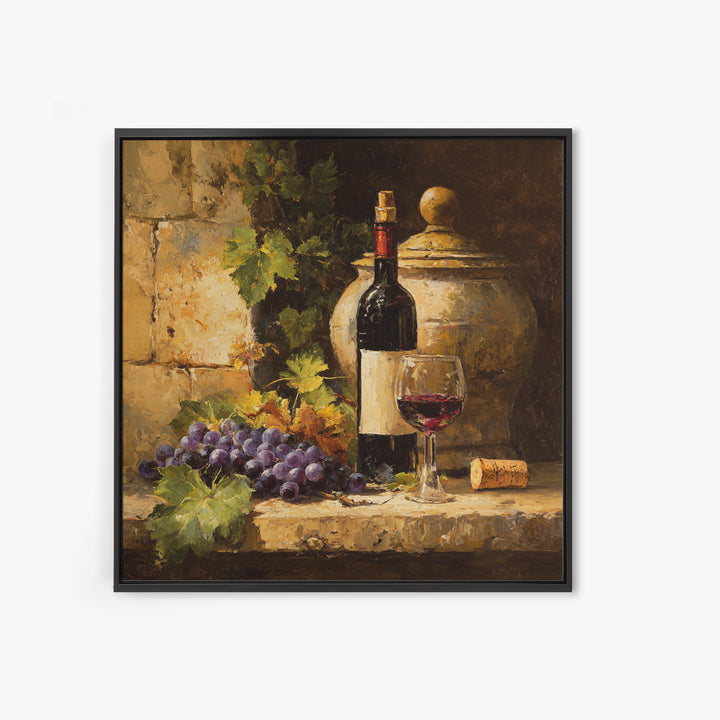 French Vineyard Hills Framed Canvas Print, Winery Art, Artwork, Winery Decor, Fine Art, Vineyard, Bar Decor, Gallery Wall Art, WIN-1x1-56