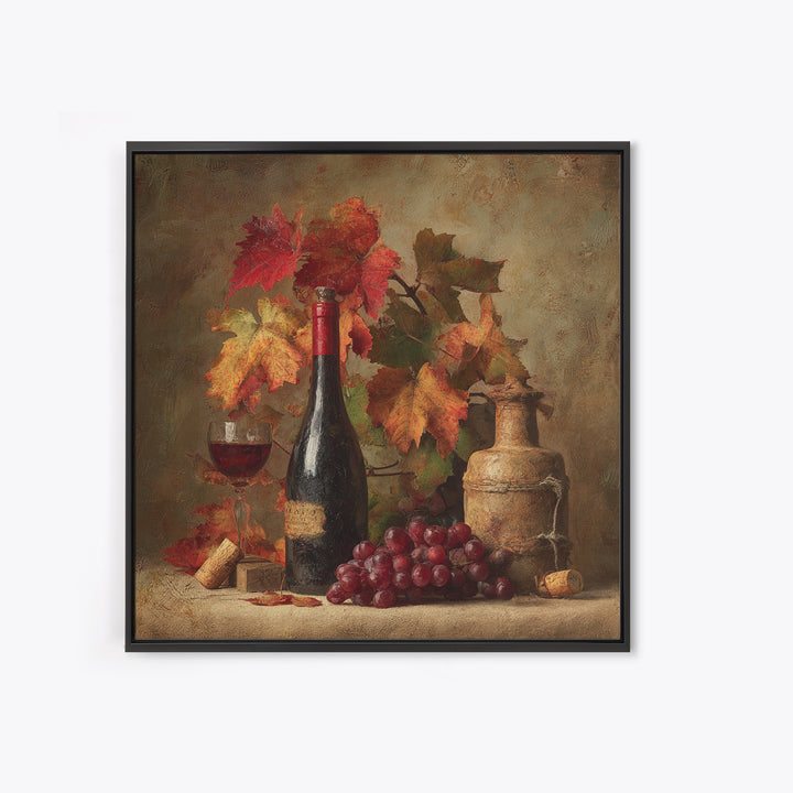 Vine Leaves Turning Autumn Red and Gold Canvas Print, Winery Art, Gallery Decor, Winery Decor, Fine Art, Vineyard, Wall Art, WIN-1x1-59