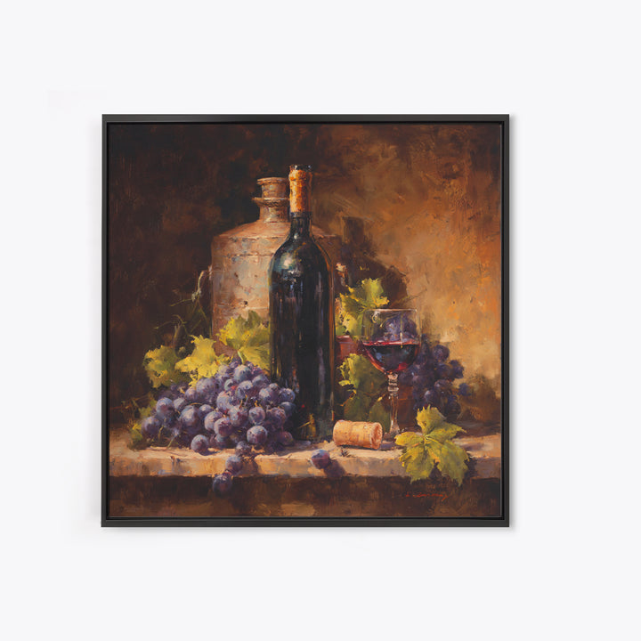 Tuscan Vineyard at Golden Hour Canvas Print, Winery Art, Statement Artwork, Winery Decor, Fine Art, Vineyard, Painting, WIN-1x1-75