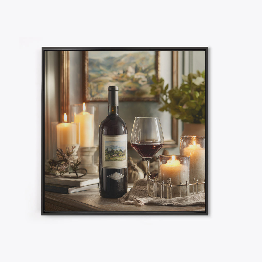 French Vineyard Hills Framed Canvas Print, Winery Art, Fine Art Print, Winery Decor, Fine Art, Vineyard, Wall Decor, Painting, WIN-1x1-80