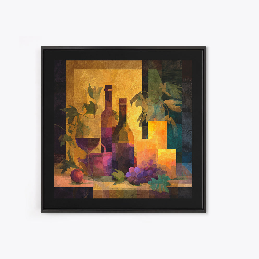Burgundy Abstract with Gold Accents Canvas Print, Winery Art, Fine Art Print, Winery Decor, Abstract Art, Vineyard, Wall Decor, WIN-1x1-95