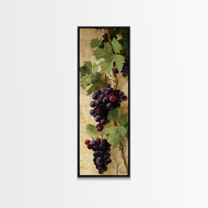 Tuscan Vineyard at Golden Hour Framed Canvas Print, Winery Art, Kitchen Decor, Winery Decor, Abstract Art, Vineyard, WIN-1x3-15