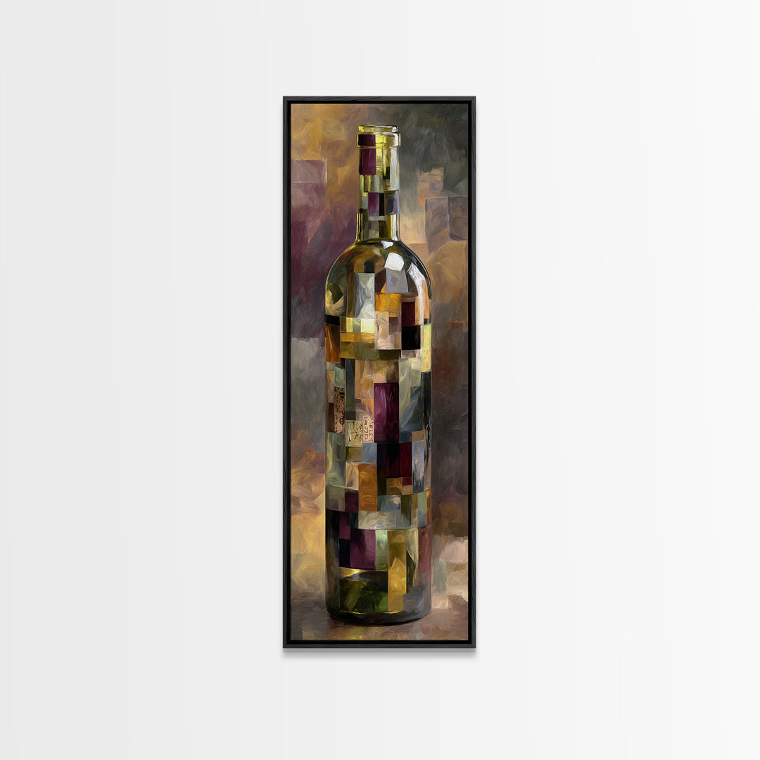 Corks Arranged as Geometric Pattern Framed Canvas Print, Winery Art, Travel Poster, Winery Decor, Abstract Art, Vineyard, WIN-1x3-54