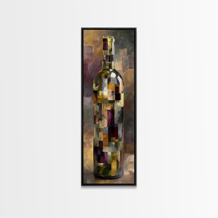 Corks Arranged as Geometric Pattern Framed Canvas Print, Winery Art, Travel Poster, Winery Decor, Abstract Art, Vineyard, WIN-1x3-54