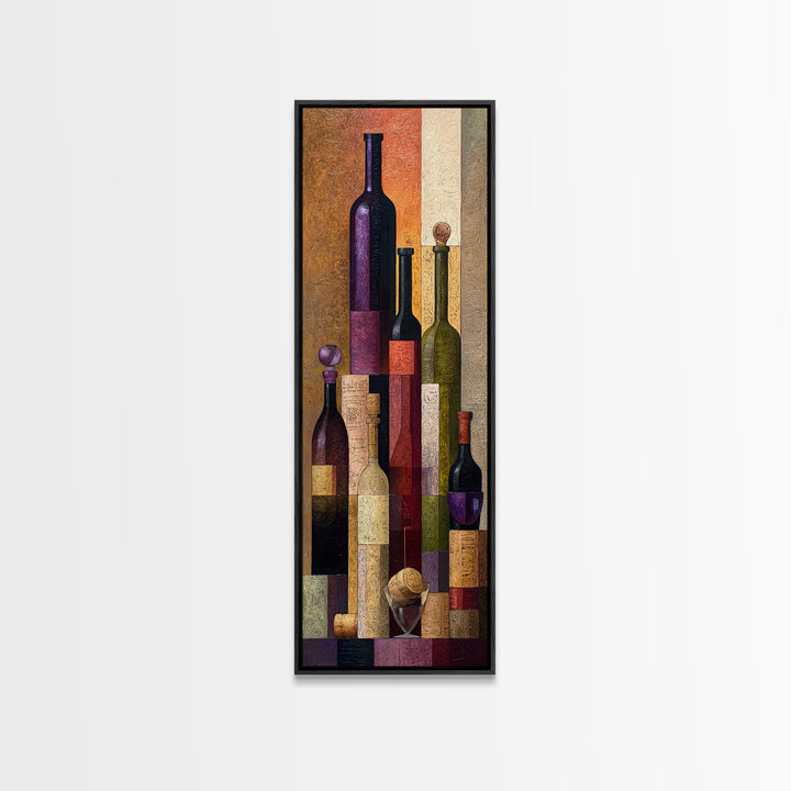 Corks Arranged as Geometric Pattern Canvas Print, Winery Art, Bar Decor, Winery Decor, Abstract Art, Vineyard, Boho Decor, WIN-1x3-6