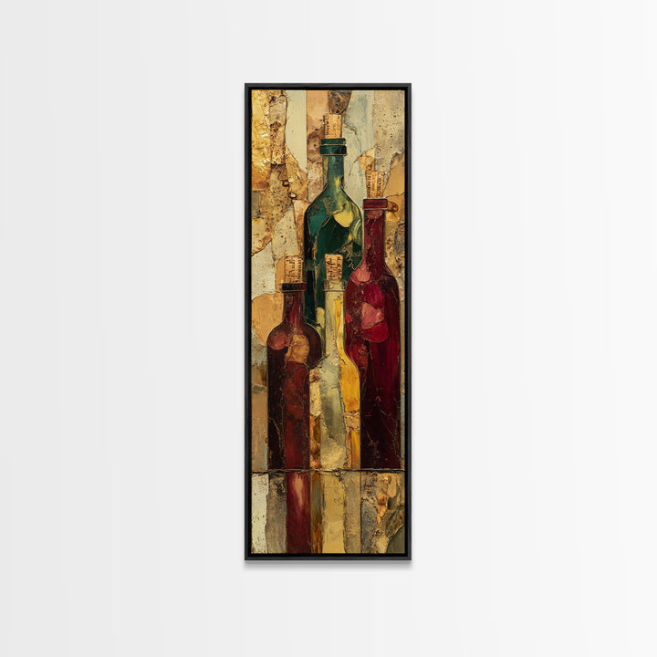 Corkscrew and Corks on Rustic Wood Framed Canvas Print, Winery Art, Wall Art Print, Winery Decor, Fine Art, Vineyard, WIN-1x3-64