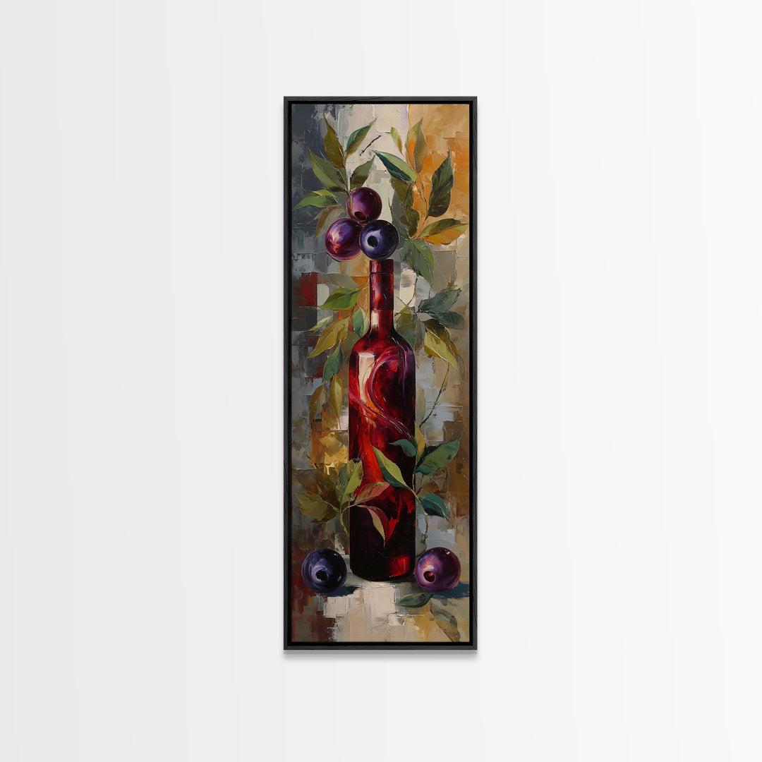 Red Wine Swirl Abstract Canvas Print, Winery Art, Cocktail Wall Art, Winery Decor, Abstract Art, Vineyard, Contemporary Art, WIN-1x3-67