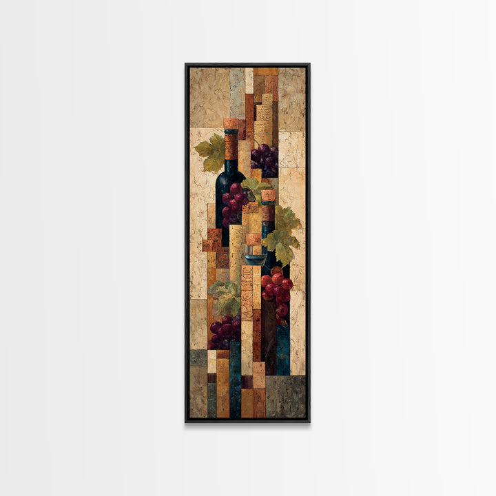 Corks Arranged as Geometric Pattern Canvas Print, Winery Art, Statement Artwork, Winery Decor, Abstract Art, Vineyard, WIN-1x3-78