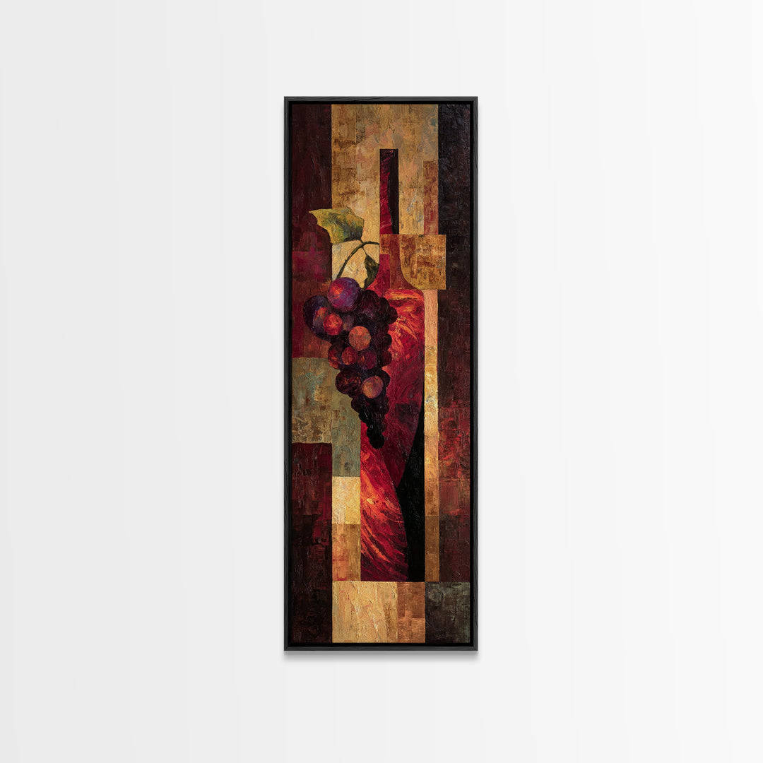 Red Wine Swirl Abstract Framed Canvas Print, Winery Art, Boho Decor, Winery Decor, Fine Art, Vineyard, Art Print, WIN-1x3-91