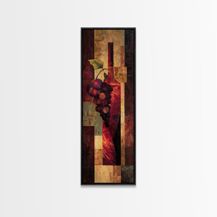 Red Wine Swirl Abstract Framed Canvas Print, Winery Art, Boho Decor, Winery Decor, Fine Art, Vineyard, Art Print, WIN-1x3-91