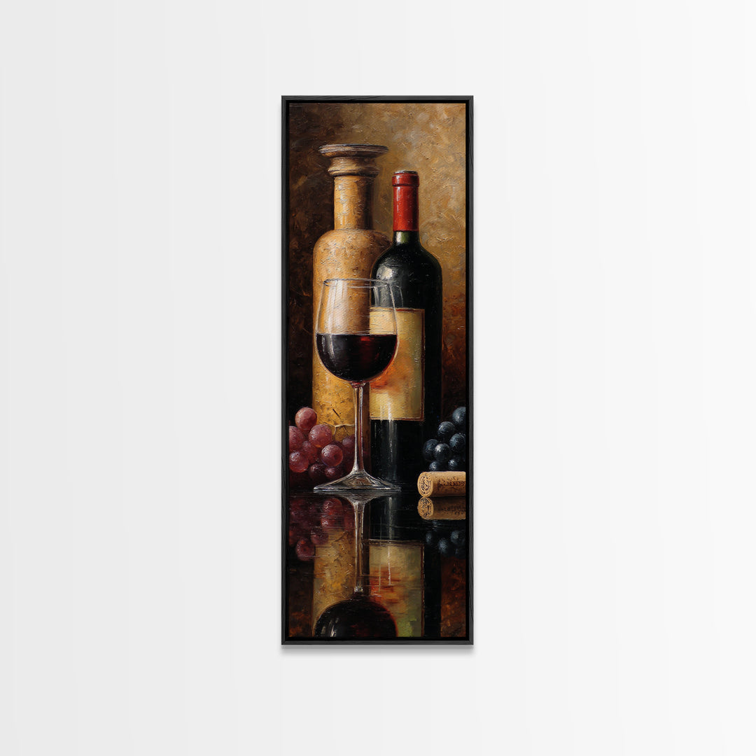Wine Tasting Flight Rendered as Elegant Still Canvas Print, Winery Art, Room Decor, Winery Decor, Fine Art, Vineyard, WIN-1x3-94