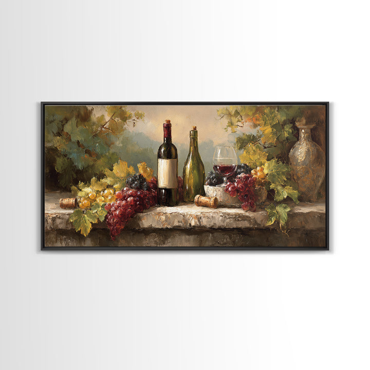 Italian Villa Vineyard Landscape Framed Canvas Print, Winery Art, Fine Art Print, Winery Decor, Fine Art, Vineyard, Wall Decor, WIN-2x1-16