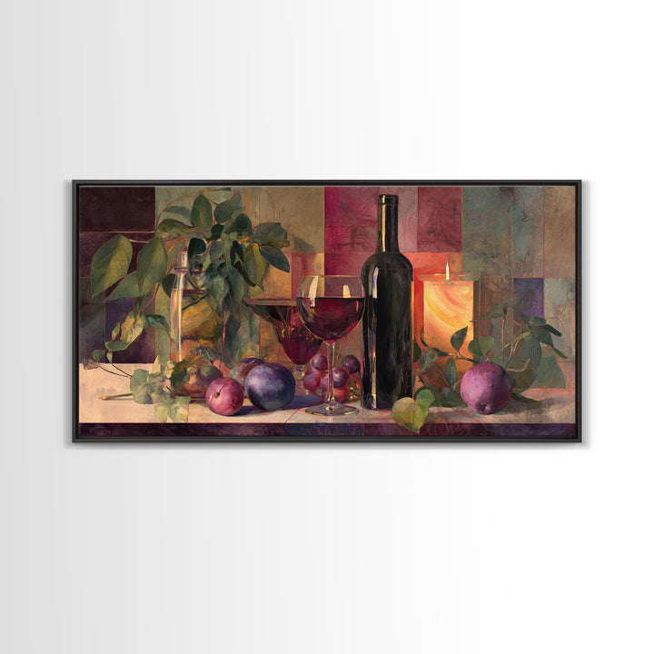 Red Wine Swirl Abstract Framed Canvas Print, Winery Art, Boho Decor, Winery Decor, Fine Art, Vineyard, Art Print, WIN-2x1-27