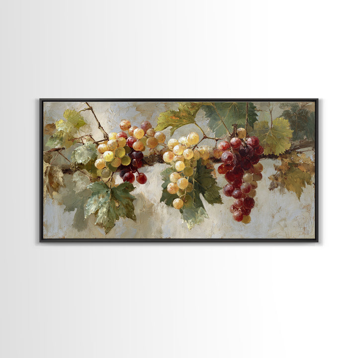 Single Grape Cluster Botanical Study Canvas Print, Winery Art, Print, Winery Decor, Fine Art, Vineyard, Wall Art Print, WIN-2x1-41