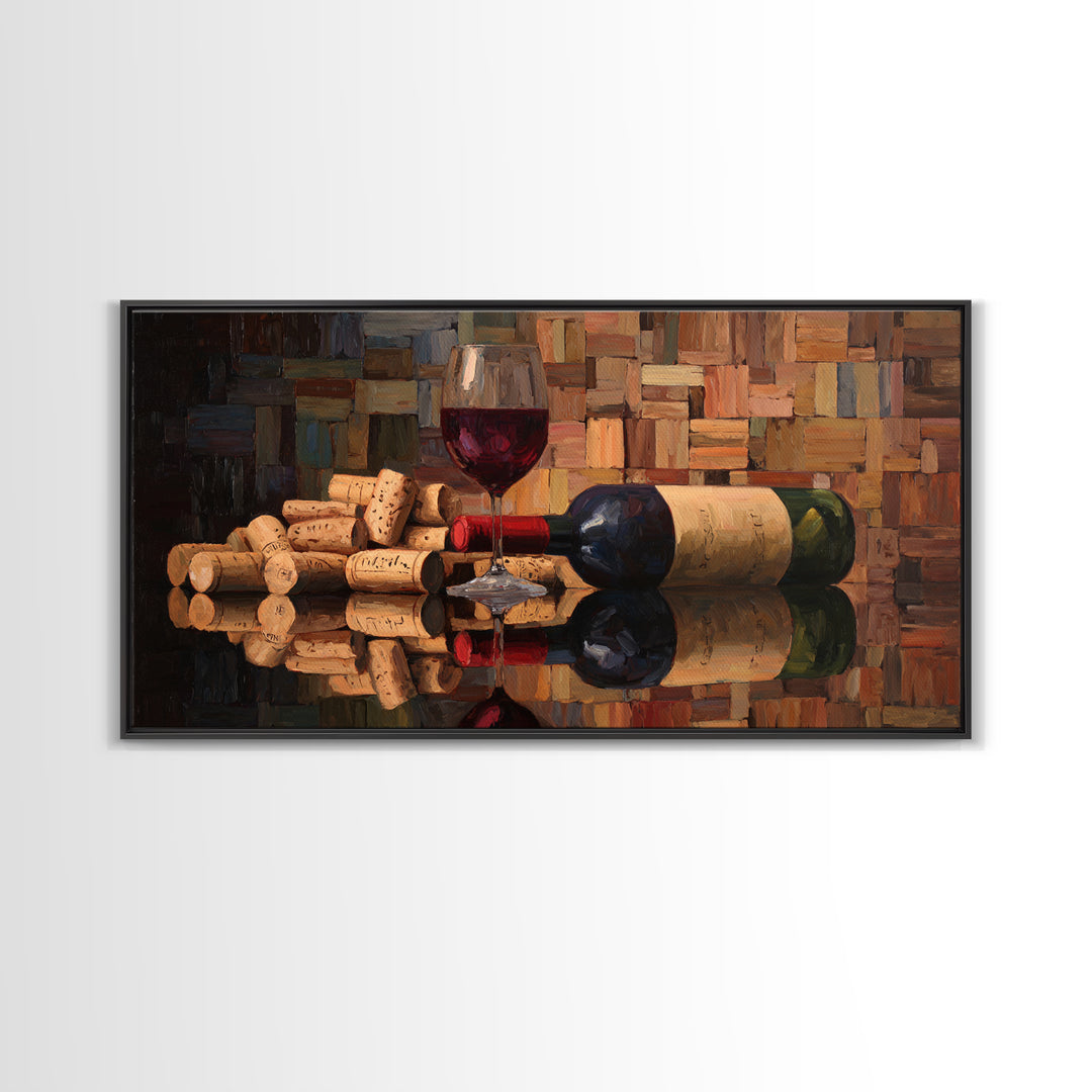 Corks Arranged as Geometric Pattern Canvas Print, Winery Art, Wall Art, Winery Decor, Abstract Art, Vineyard, Kitchen Wall Art, WIN-2x1-62