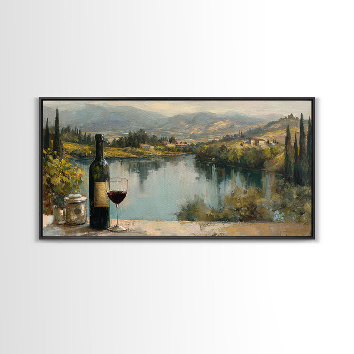 French Vineyard Hills Canvas Print, Winery Art, Living Room Decor, Winery Decor, Vineyard, Travel Poster, Cocktail Wall Art, WIN-2x1-76
