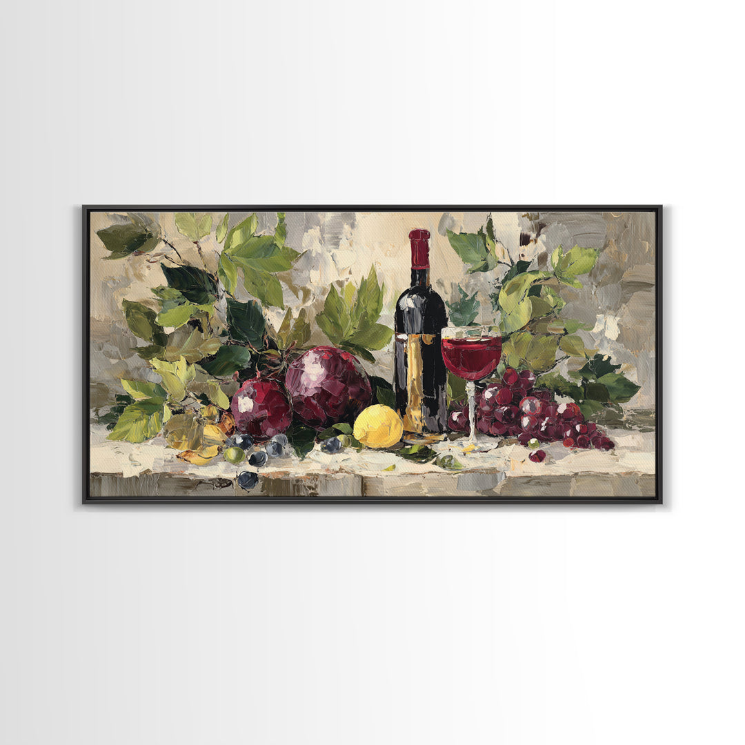 Burgundy Abstract with Gold Accents Framed Canvas Print, Winery Art, Artwork, Winery Decor, Abstract Art, Vineyard, Bar Decor, WIN-2x1-91