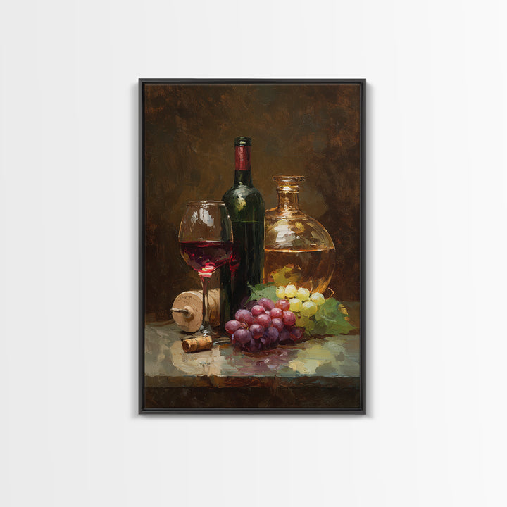 Tuscan Vineyard at Golden Hour Canvas Print, Winery Art, Oil Painting, Winery Decor, Watercolor Art, Vineyard, WIN-2x3-35