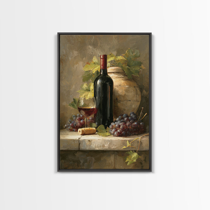 Italian Villa Vineyard Landscape Framed Canvas Print, Winery Art, Contemporary Art, Winery Decor, Fine Art, Vineyard, WIN-2x3-4