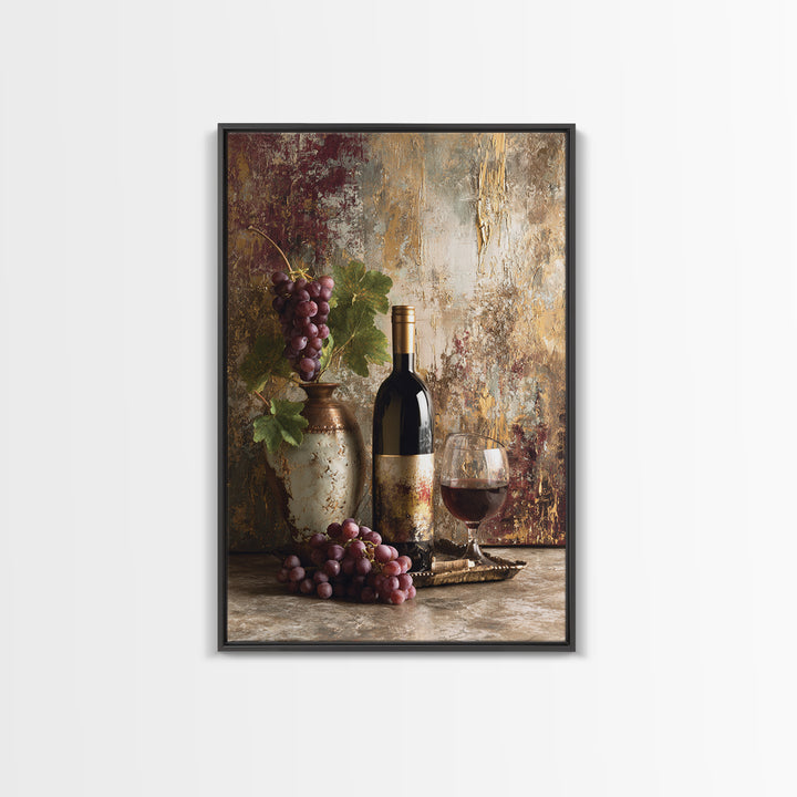 Burgundy Abstract with Gold Accents Canvas Print, Winery Art, Fine Art Print, Winery Decor, Abstract Art, Vineyard, Wall Decor, WIN-2x3-7