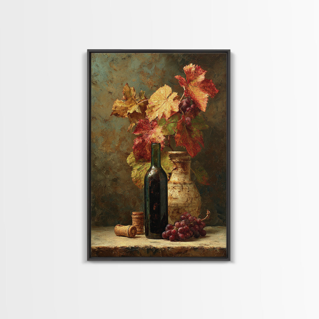 Vine Leaves Turning Autumn Red and Gold Canvas Print, Winery Art, Living Room Art, Winery Decor, Fine Art, Vineyard, WIN-2x3-91