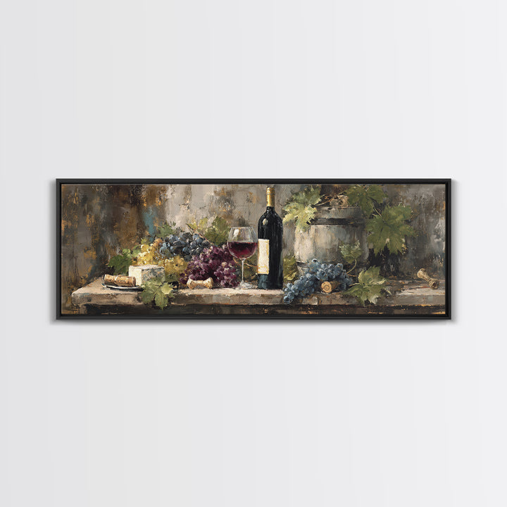 Corkscrew and Corks on Rustic Wood Canvas Print, Winery Art, Bar Art, Winery Decor, Fine Art, Vineyard, Textured Painting, WIN-3x1-20