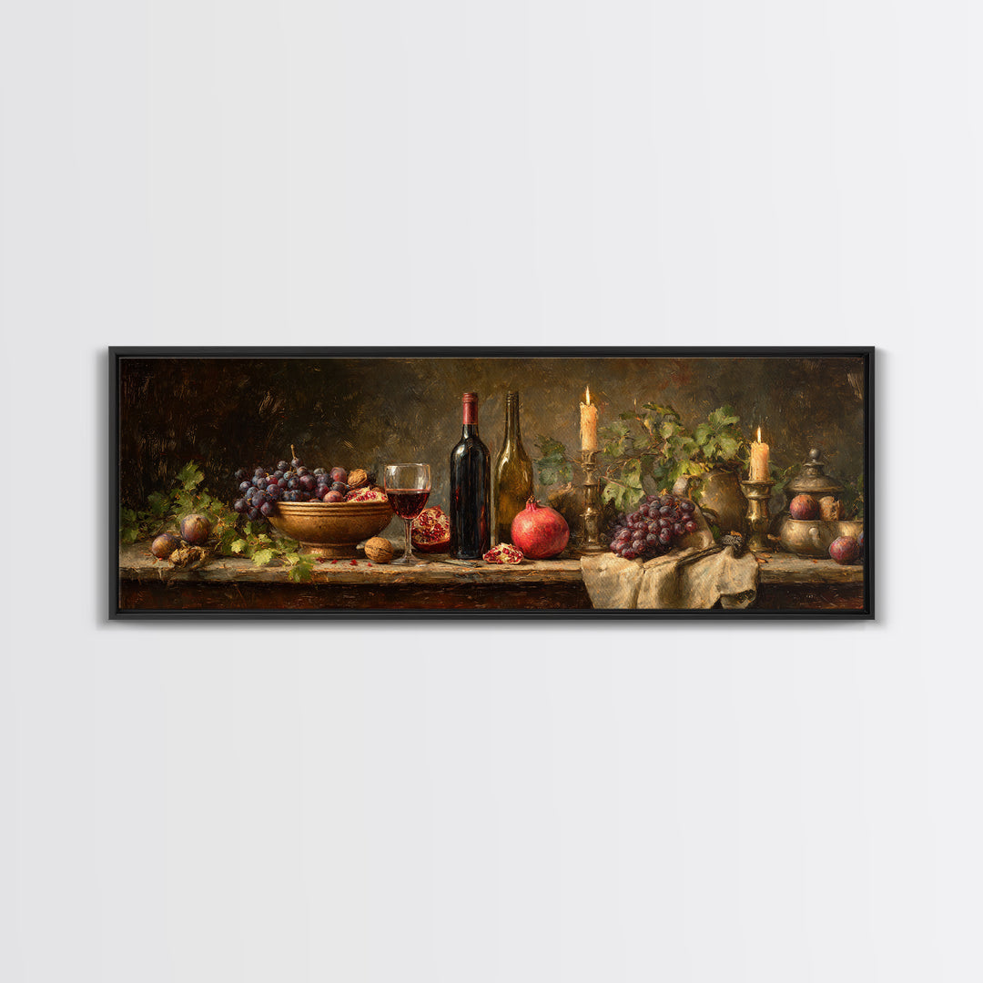Pomegranate Figs and Red Wine Composition Canvas Print, Winery Art, Preppy Wall Art, Winery Decor, Fine Art, Vineyard, WIN-3x1-33