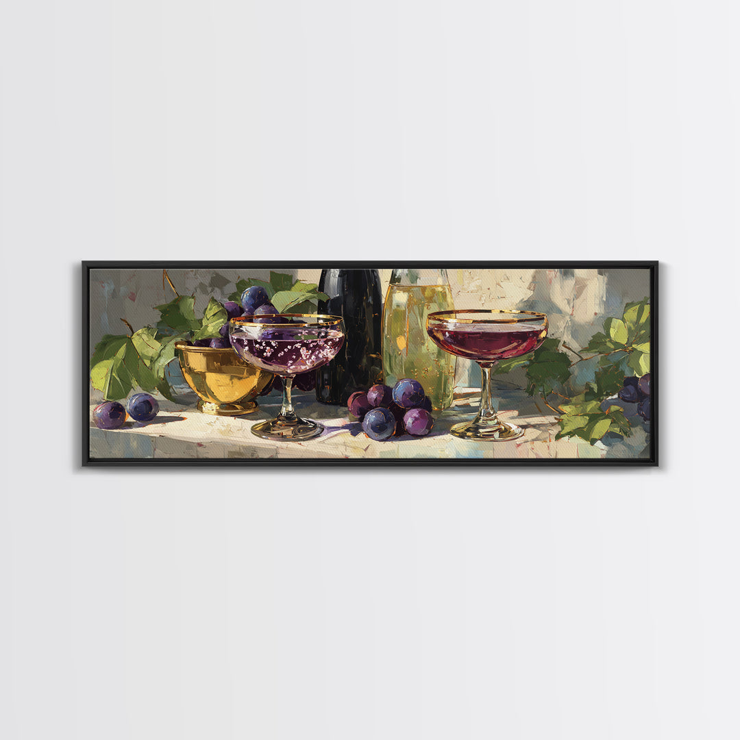 Champagne Coupe with Bubbles and Light Canvas Print, Winery Art, Minimalist Decor, Winery Decor, Fine Art, Vineyard, Artwork, WIN-3x1-35