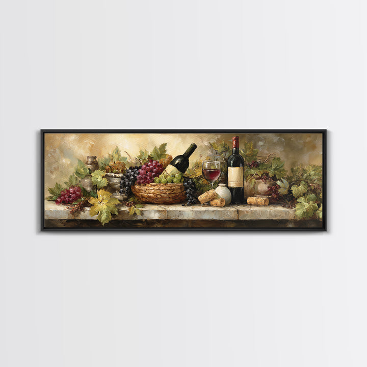 Wine Harvest Basket Canvas Print, Winery Art, Kitchen Wall Art, Winery Decor, Fine Art, Vineyard, Matisse Print, Landscape Art, WIN-3x1-38