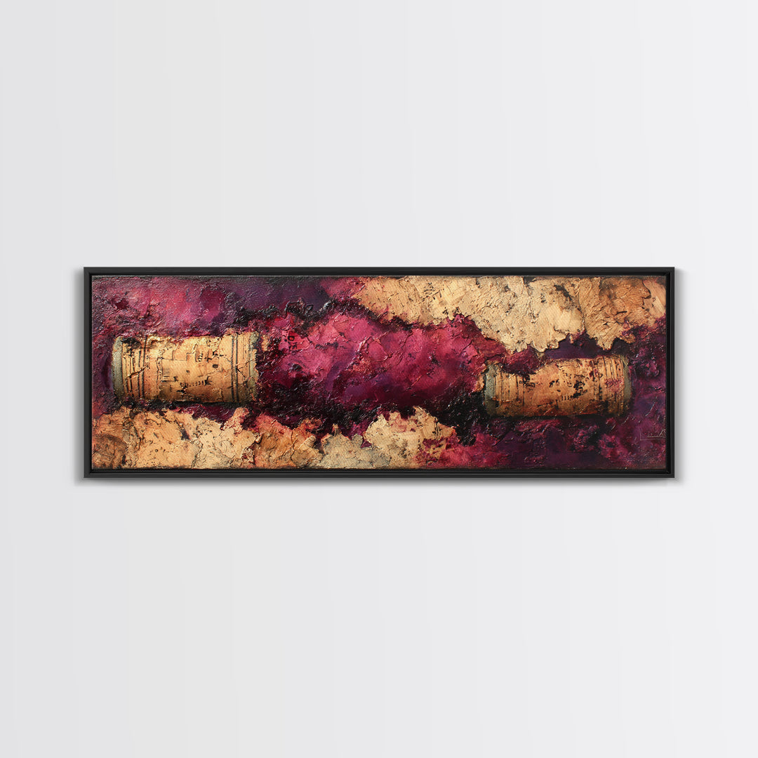 Red Wine Swirl Abstract Framed Canvas Print, Winery Art, Art Print, Winery Decor, Fine Art, Vineyard, Watercolor Painting, WIN-3x1-47