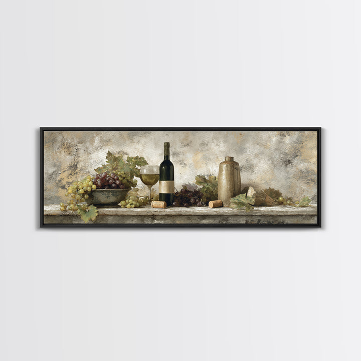 French Vineyard Hills Canvas Print, Winery Art, Textured Painting, Winery Decor, Fine Art, Vineyard, Oil Painting, Wall Hanging, WIN-3x1-48