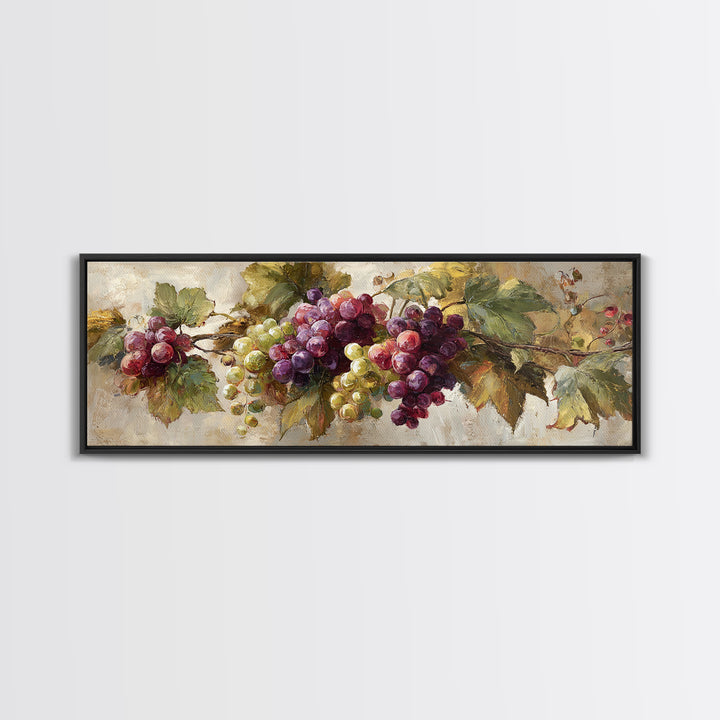 Single Grape Cluster Botanical Study Canvas Print, Winery Art, Travel Poster, Winery Decor, Watercolor Art, Vineyard, WIN-3x1-85