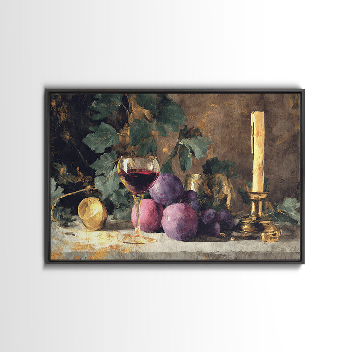 Burgundy Abstract with Gold Accents Framed Canvas Print, Winery Art, Gallery Decor, Winery Decor, Fine Art, Vineyard, WIN-3x2-27