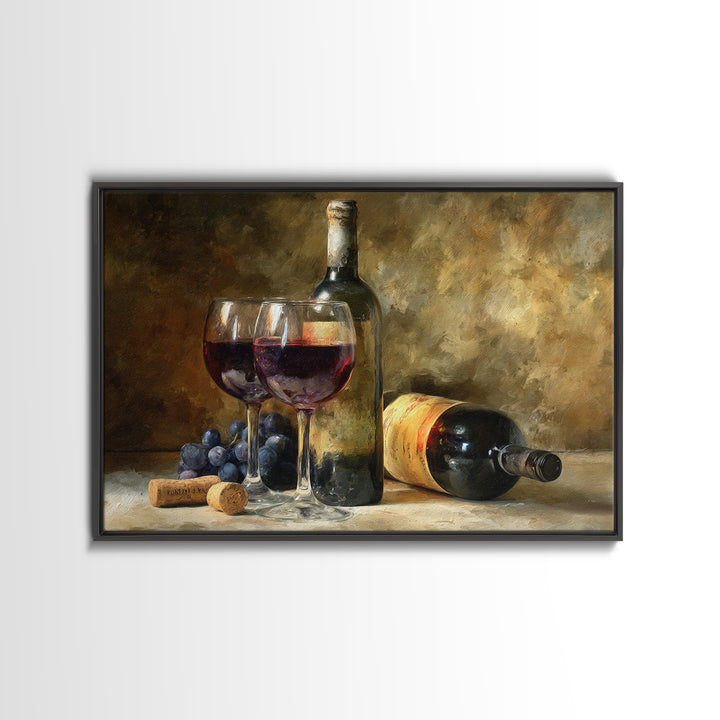 Wine Tasting Flight Rendered as Elegant Still Canvas Print, Winery Art, Wall Art Print, Winery Decor, Fine Art, Vineyard, WIN-3x2-38