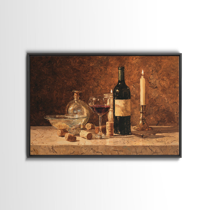 Corks Arranged as Geometric Pattern Framed Canvas Print, Winery Art, Retro Wall Art, Winery Decor, Abstract Art, Vineyard, WIN-3x2-46