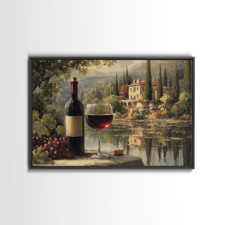 Italian Villa Vineyard Landscape Canvas Print, Winery Art, Contemporary Art, Winery Decor, Fine Art, Vineyard, Kitchen Decor, WIN-3x2-72