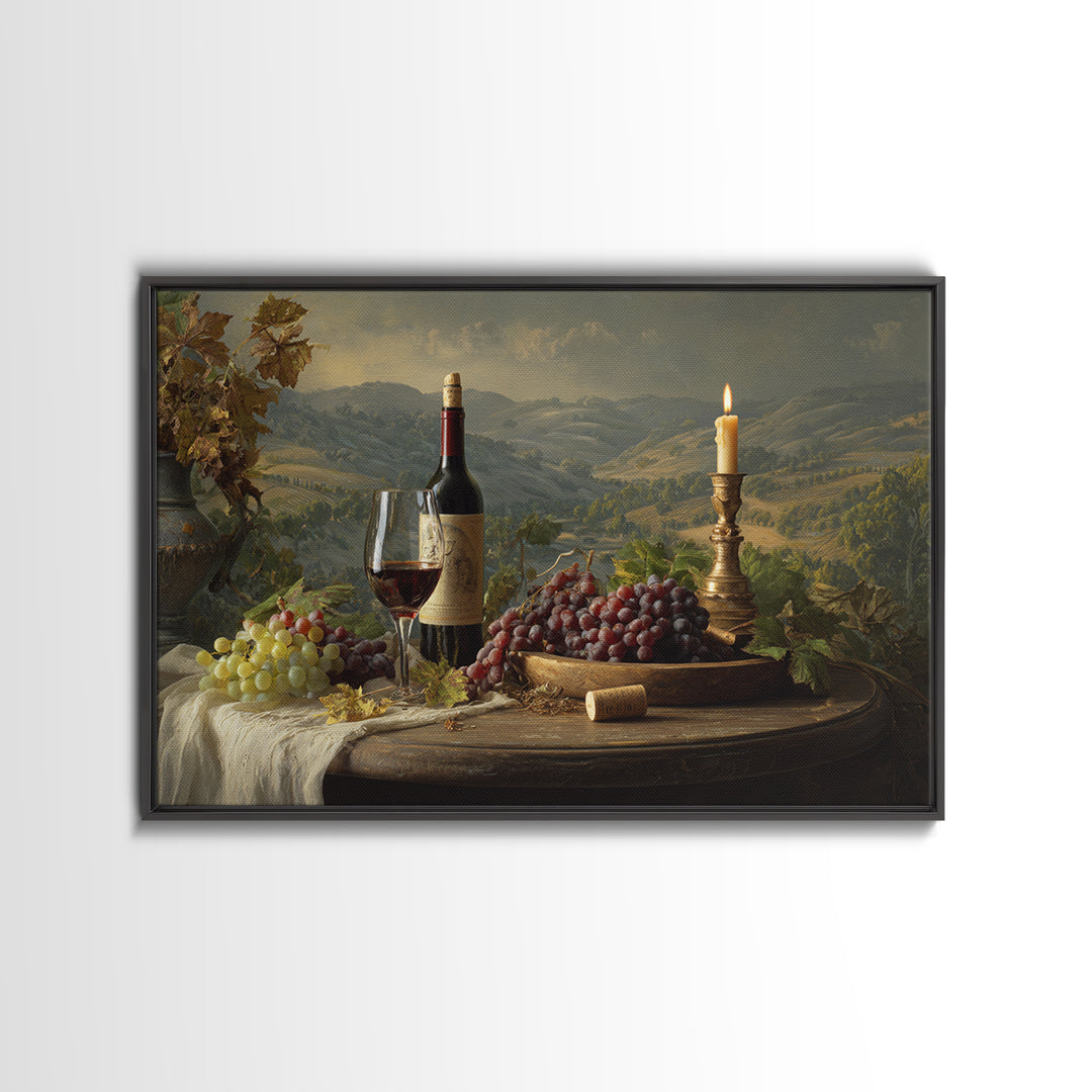 French Vineyard Hills Canvas Print, Winery Art, Art, Winery Decor, Vineyard, Farmhouse Decor, Kitchen Art, Living Room Decor, WIN-3x2-84