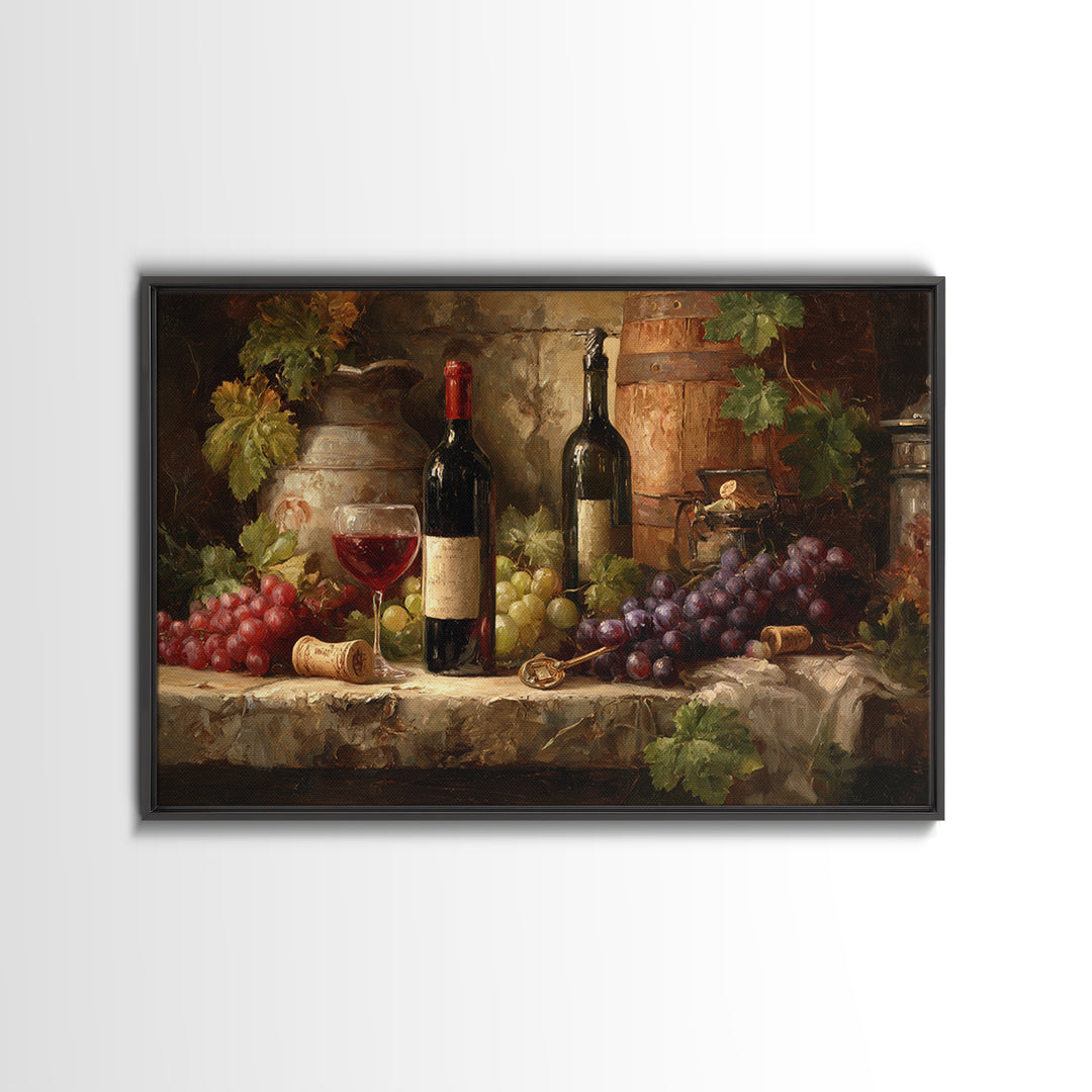 Old Cellar Key and Wine Label Shapes Canvas Print, Winery Art, Wall Decor, Winery Decor, Fine Art, Vineyard, Kitchen Art, WIN-3x2-88