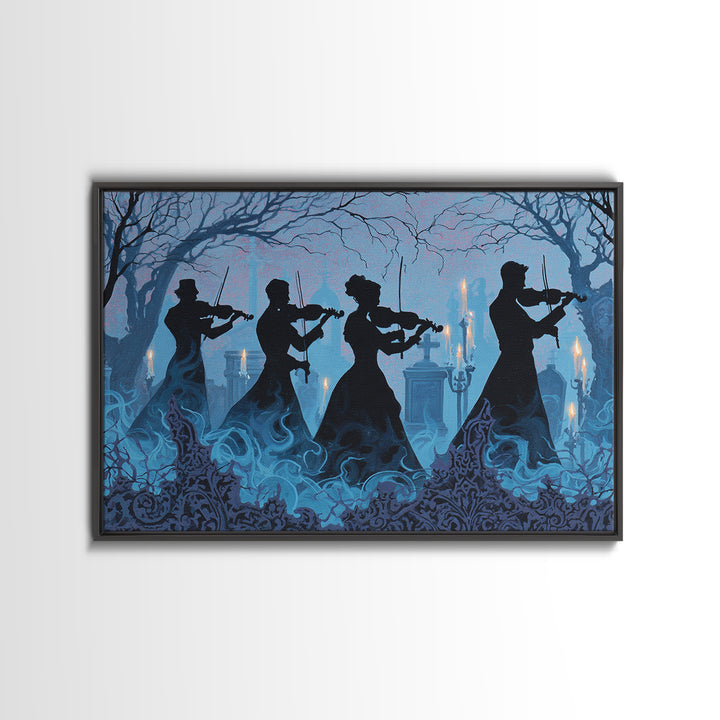 The Ghostly Violin Procession - Icon Portrait, Gothic Home Decor, Landscape Wall Art, Canvas Print, Halloween Home Decor, Gothic Wall Art