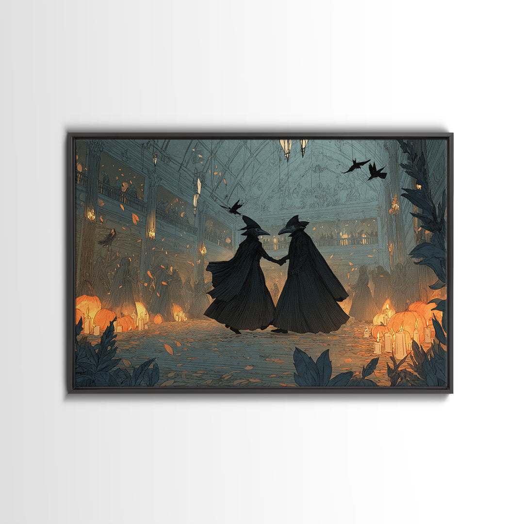 The Raven-Masked Ballroom - Procession Scene, Dark Fantasy Wall Art, Landscape Wall Art, Canvas Print, Halloween Home Decor, Gothic Wall Art