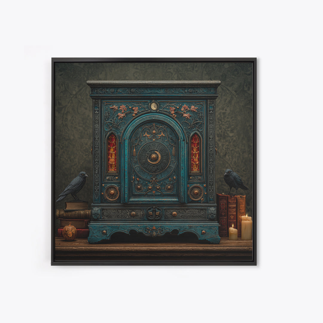 The Witch Astronomical Cabinet - Icon Portrait, Gothic Home Decor, Square Wall Art, Canvas Print, Halloween Home Decor, Gothic Wall Art