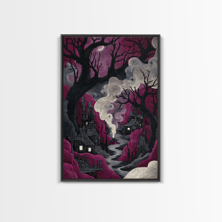The Candle Smoke Dragon - Environmental Panorama, Gothic Home Decor, Vertical Wall Art, Canvas Print, Halloween Home Decor, Gothic Wall Art