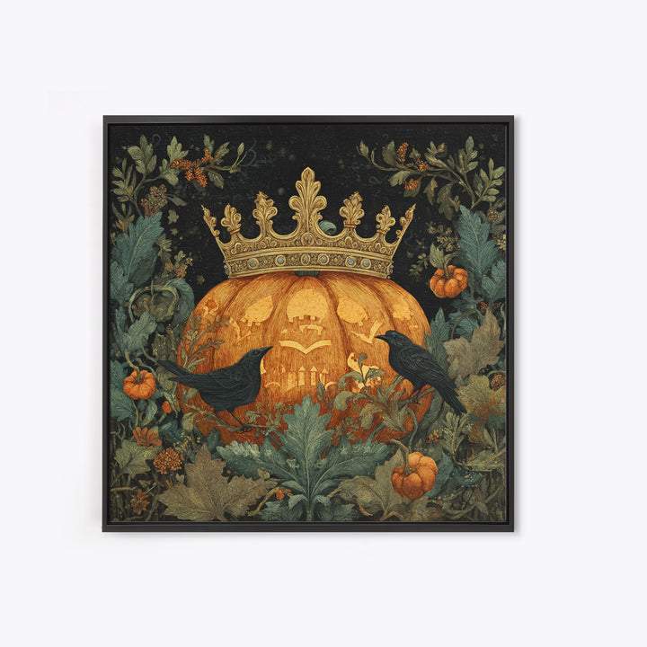 The Jack-O-Lantern Crown Jewels - Icon Portrait, Gothic Home Decor, Square Wall Art, Canvas Print, Halloween Home Decor, Gothic Wall Art