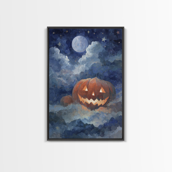 The Jack-O-Lantern Crown Jewels - Surreal Celestial Vision, Gothic Home Decor, Vertical Wall Art, Canvas Print, Halloween Home Decor