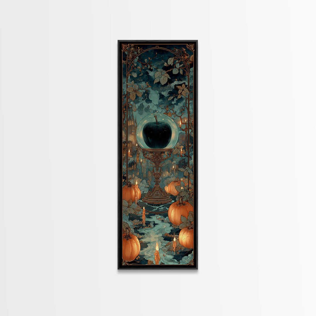 The Poison Apple Reliquary - Icon Portrait, Dark Fantasy Wall Art, Tall Narrow Wall Art, Canvas Print, Halloween Home Decor, Gothic Wall Art