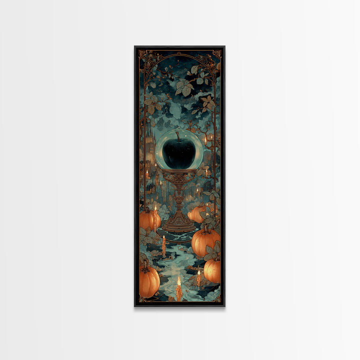 The Poison Apple Reliquary - Icon Portrait, Dark Fantasy Wall Art, Tall Narrow Wall Art, Canvas Print, Halloween Home Decor, Gothic Wall Art