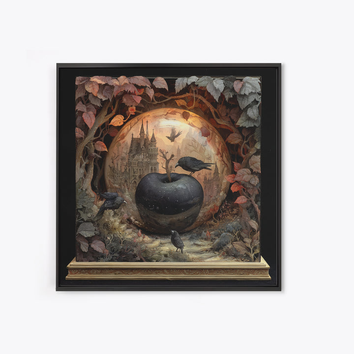 The Poison Apple Reliquary - Environmental Panorama, Dark Fantasy Wall Art, Square Wall Art, Canvas Print, Halloween Home Decor