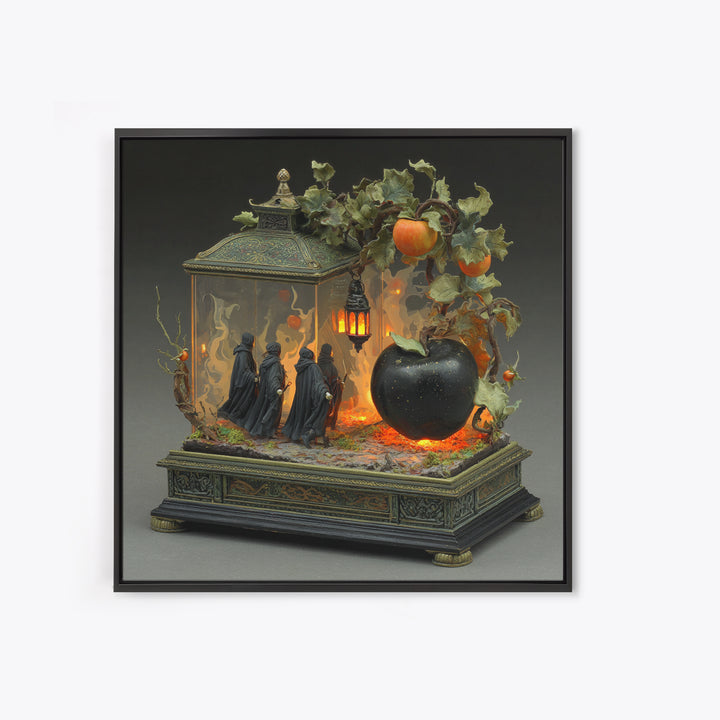 The Poison Apple Reliquary - Procession Scene, Occult Wall Decor, Square Wall Art, Canvas Print, Halloween Home Decor, Gothic Wall Art