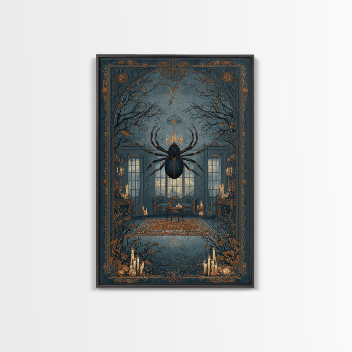 The Spider Queen Parlor - Icon Portrait, Occult Wall Decor, Vertical Wall Art, Canvas Print, Halloween Home Decor, Gothic Wall Art