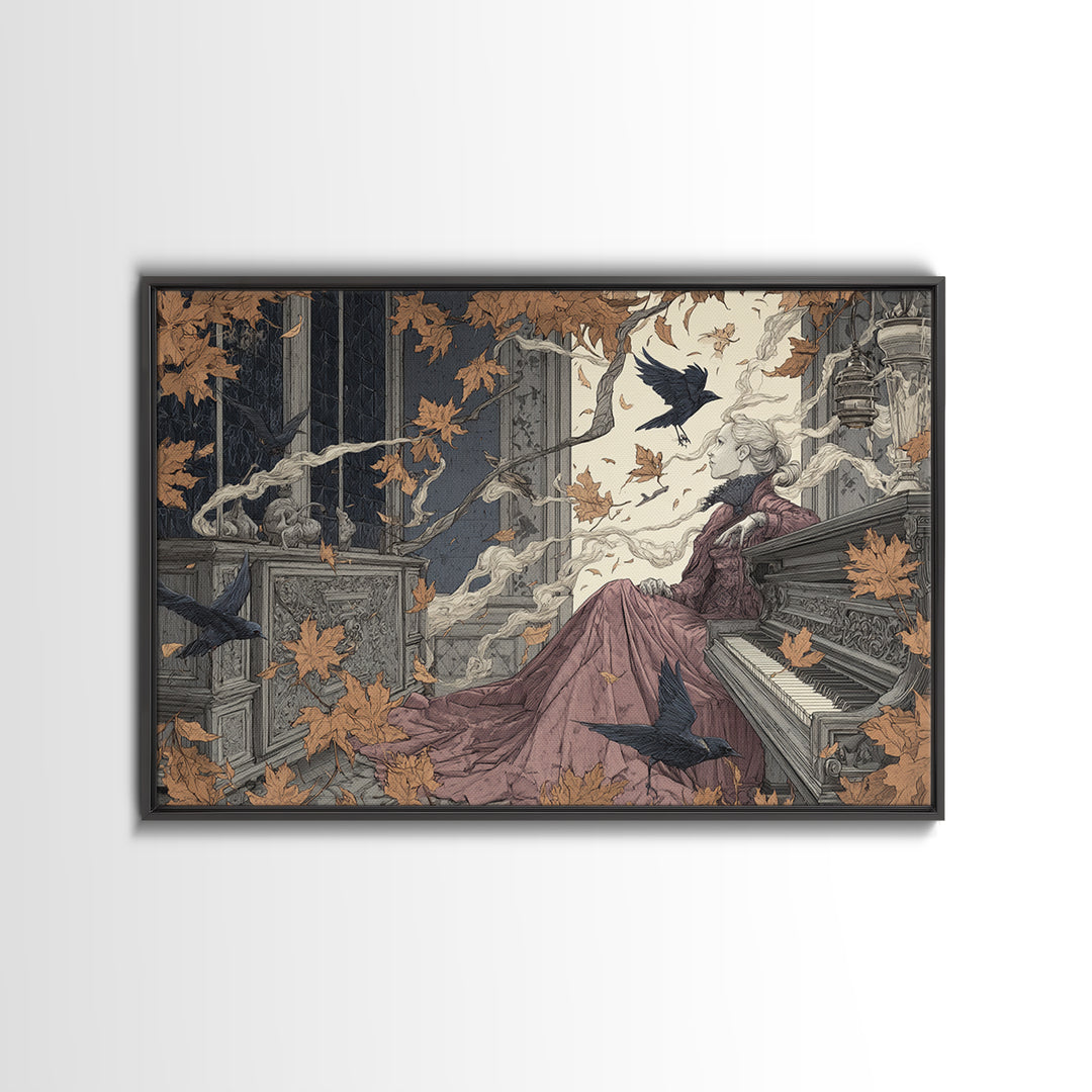 The Spider Queen Parlor - Procession Scene, Dark Fantasy Wall Art, Landscape Wall Art, Canvas Print, Halloween Home Decor, Gothic Wall Art